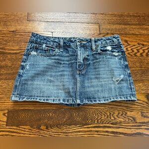 Y2K American Eagle Distressed Denim Mini Skirt Size 6